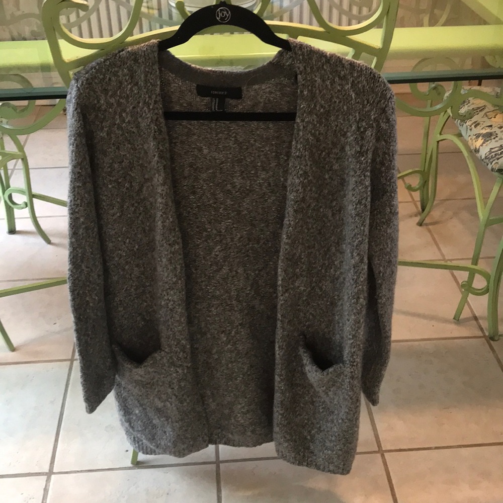 Forever 21 Gray Cardigan